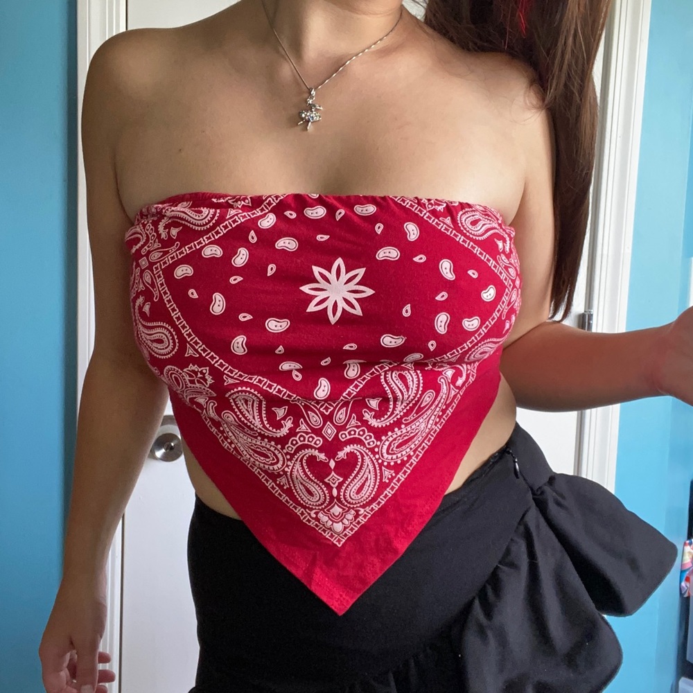 Red Bandana Crop Top